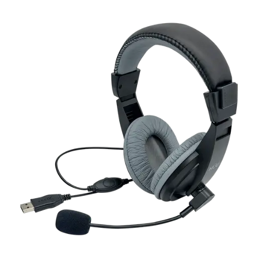 [ACC-DXU-0970] Diadema XUE® USB 2.0 H520 con Mic giratorio, color negro/gris c/control de volumen dial en cable